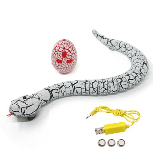 Infrared Remote Control Toy Snake Simulation Scary Cobra Rattlesnake with Egg Electric Reptile Spoof Tricky Prank Animal Toys