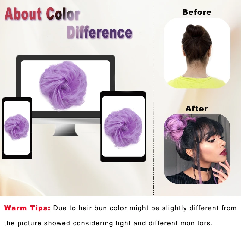 LUPU Large Messy Bun Hair Piece Wavy Curly Scrunchies Synthetic Chignon Ponytail Hair Extensions Thick Updo Hairpieces For Women