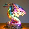 Resin Stained Glass Animal Table Light Night Light Owl Horse Rooster Elephant Table Lamp For Living Room Home Bedroom Decoration 4