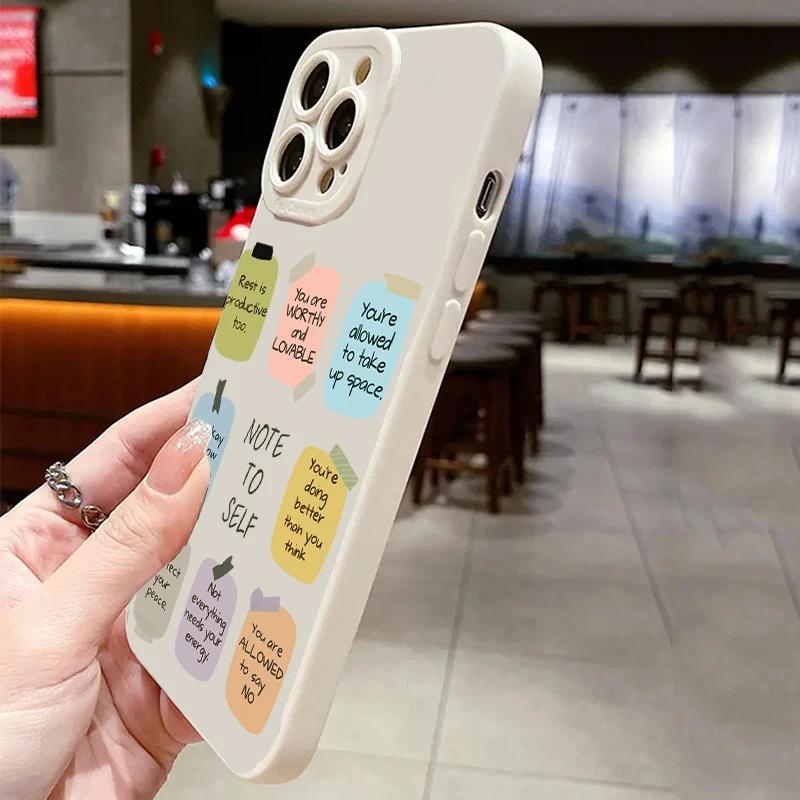 Note To Yourself Pattern Shockproof Silicone Phone Case
