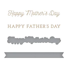 

2022 Happy Parents Day Glimmer Hot Foil Plate & Metal Cut Dies Set Diy Scrapbook Craft Knife Blade Punch Decorate Embossing Mold