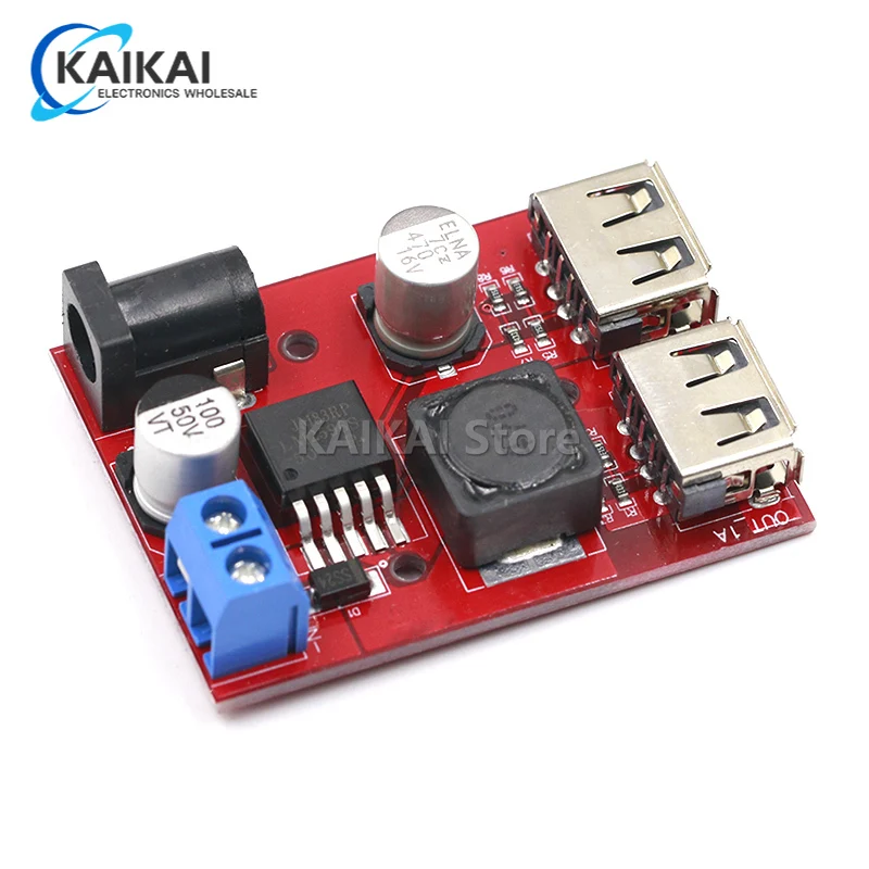 Lm2596 Lm2596S Dual Usb Dc-Dc 9V 12V 24V 36V A 5V 3A Step Down Buck Converter Board Caricabatteria Da Auto Modulo Di Alimentazione Solare