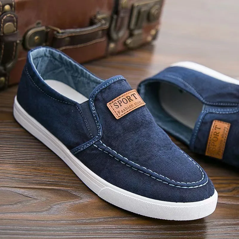 

Men's Shoes Loafers Breathable Canvas Denim Sneaker Men Walking Slip on Flats Footwear Student Youth Fashion Men Casual Sneakers