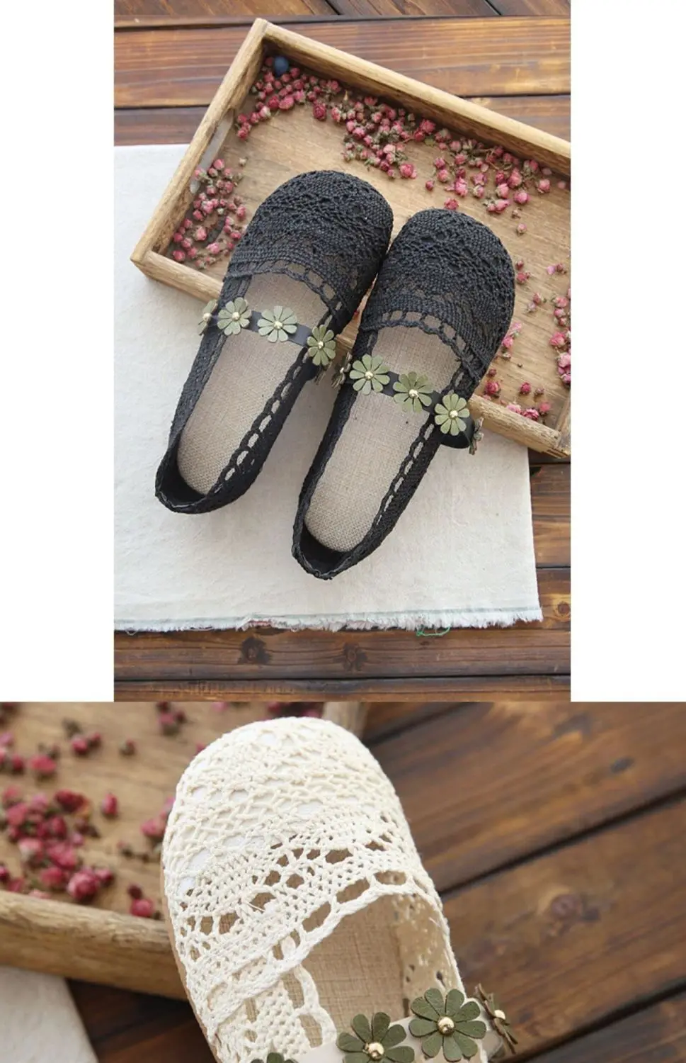 Elegante Frau Schuh Sommer Air Mesh Wohnungen frauen Atmungsaktive Mary Jane Schuhe Damen Knöchel Riemchen Ballett Schuhe Ausschnitt Spitze Loafer – Detail 16