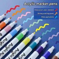 Acrylic marker pen set/12-60 colors/multi-purpose art watercolor pen/quick drying/student painting marker/stationery supplies 2
