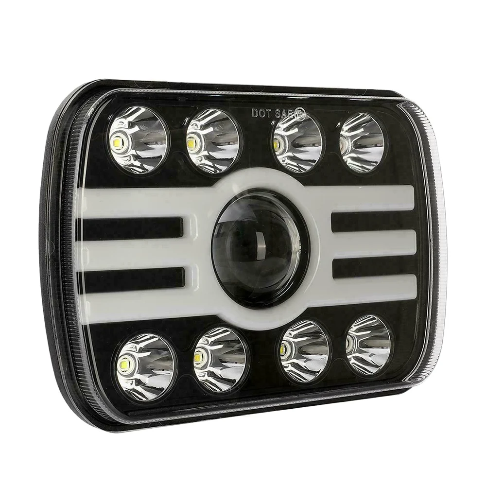

120 Вт Osram 5x7 дюймов 7x6 дюймов светодиодный передняя фара ближнего и дальнего света Halo DRL Для Jeep Cherokee XJ