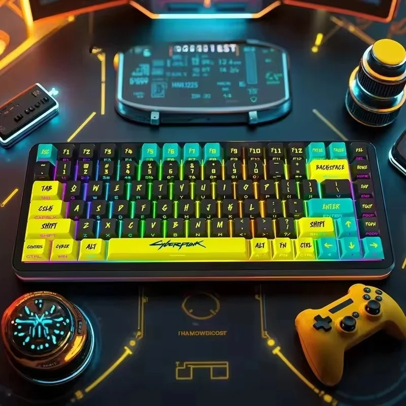 Cyberpunk 129-Key Translucent Side-Engraved PBT Keycap Set