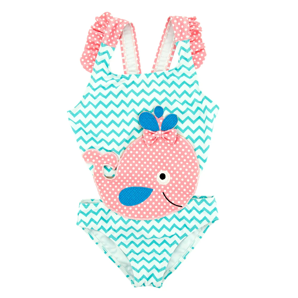 

0-7Years Baby Girls Swimsuit 2022 New One Piece Swimwear Flamingo Ruffle Style Children's Swimwear Unicorn One Piece Swimsuit
