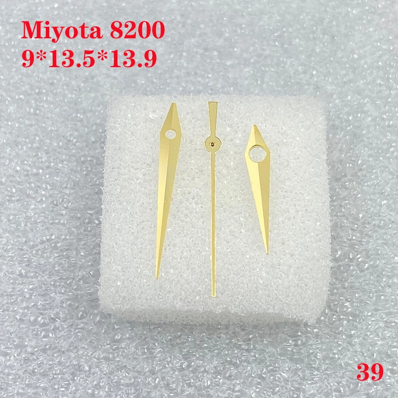 Watch Accessories Watch Hand 3 Needles for Miyota 8200 Movement Size 9.0mm*13.5mm*13.9mm Men's Green Luminous No.039