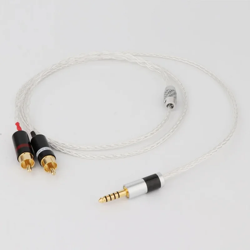 8-Core Occ Single Crystal Silver Da 4.4Mm A 2 Rca Balance Sostituzione Auido Upgrade Cable Cable Sound Cable