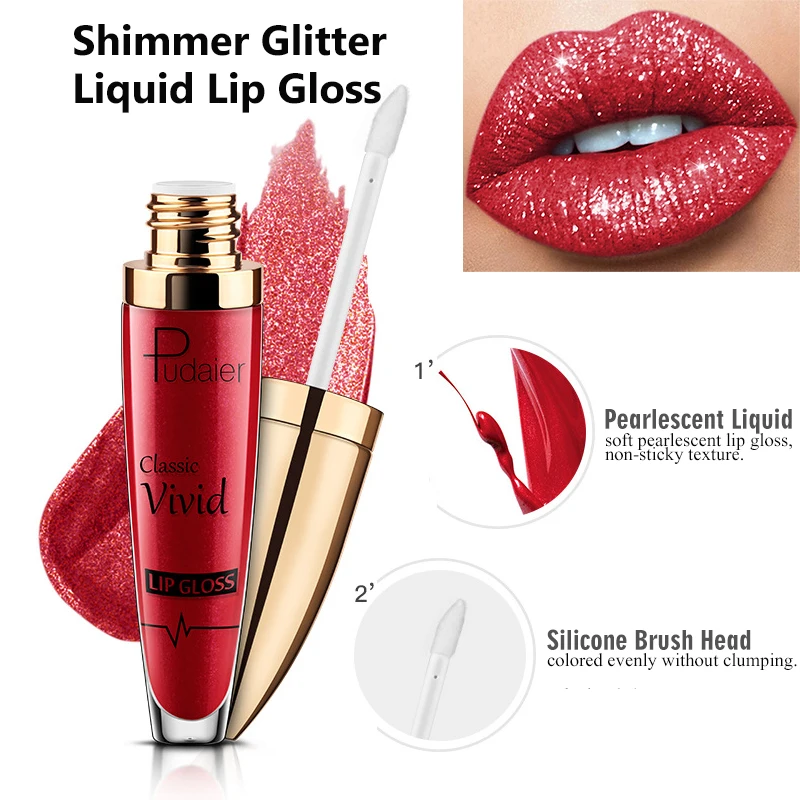 

Abestyou Waterproof Diamond Shimmer Glitter Lip Gloss 18 Colors Liquid Lipstick Shiny Pearly Plumper Lipgloss Makeup Products