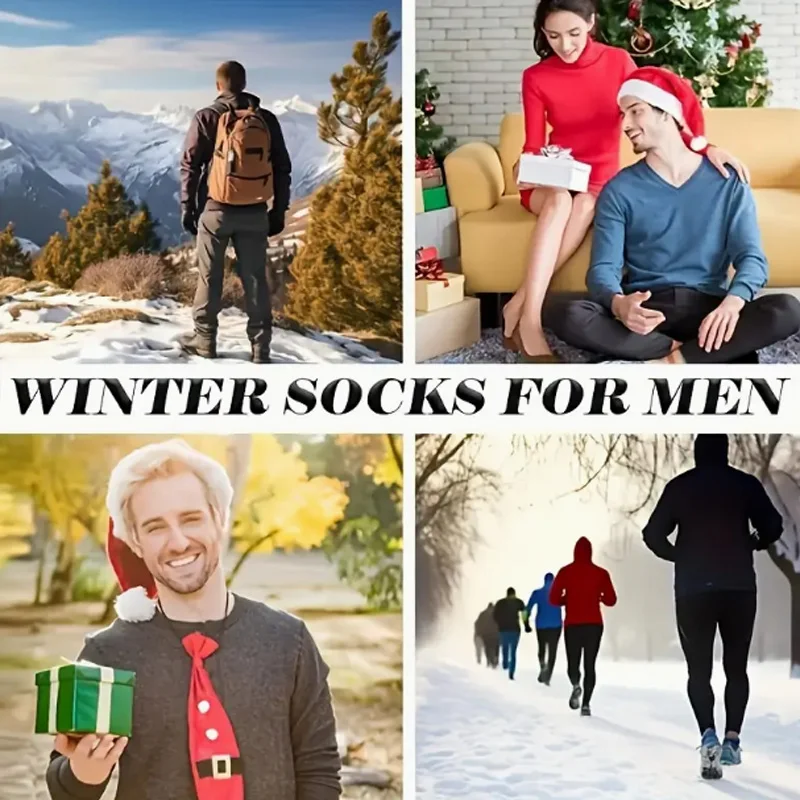 Winter Socks 5 Pairs Men&rsquo;s Women Warm Super Thicker Solid Merino Wool Against Cold Snow Terry