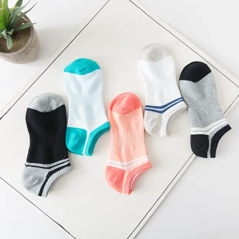 

Women's cotton women's socks Thin boat socks all cotton and summer sports socks wicking sweat and deodorant