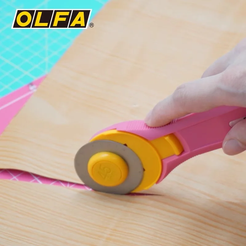 Textile Cutting Knife 10 pieces Japanese original OLFA RB45-10 45MM roller knife special blade ASB anti-slip handle alloy steel sharp 45mm blade used for: cutting/tailoring cloth/DIY manual/straight line cutting