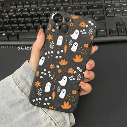 Adorable Cartoon Ghost & Pumpkin Silicone Phone Case - Halloween Edition - iPhone 12 Pro (Style 1)