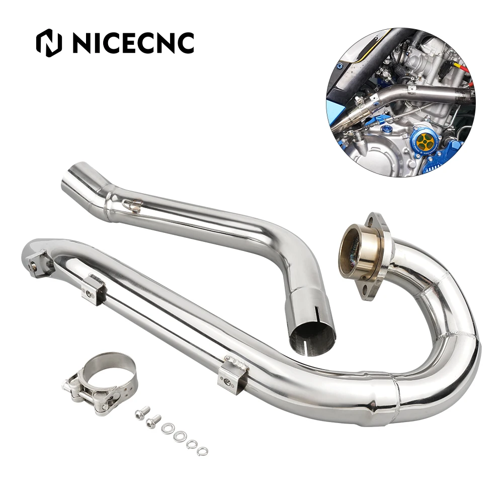 NiceCNC ATV Front Mid Exhaust Pipe for Yamaha Raptor 700R 304 Stainless