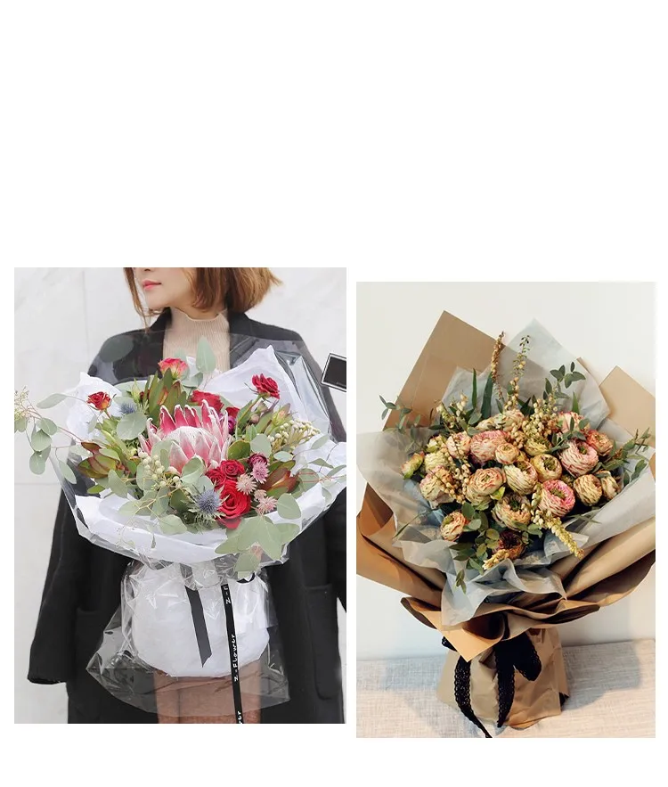 40pcs/lot 50x75cm DIY Tissue Paper Clothing Packing Flower Bouquet Wrapping Paper Gift Packaging Craft Papers Scrapbook