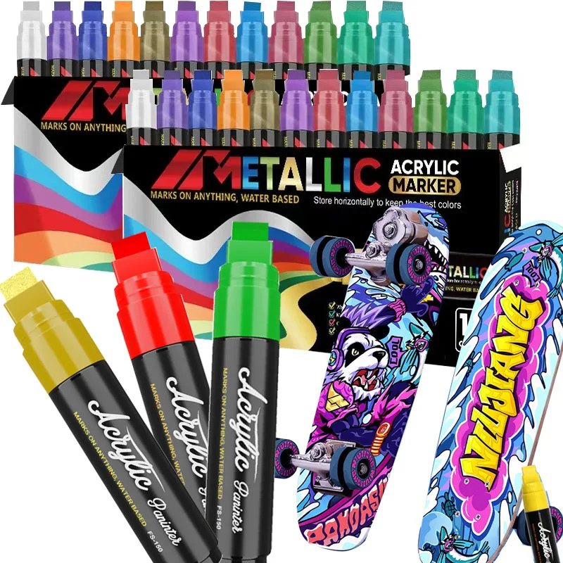 Acrylic Art Marker Pen Large Tip Opaque Water Based