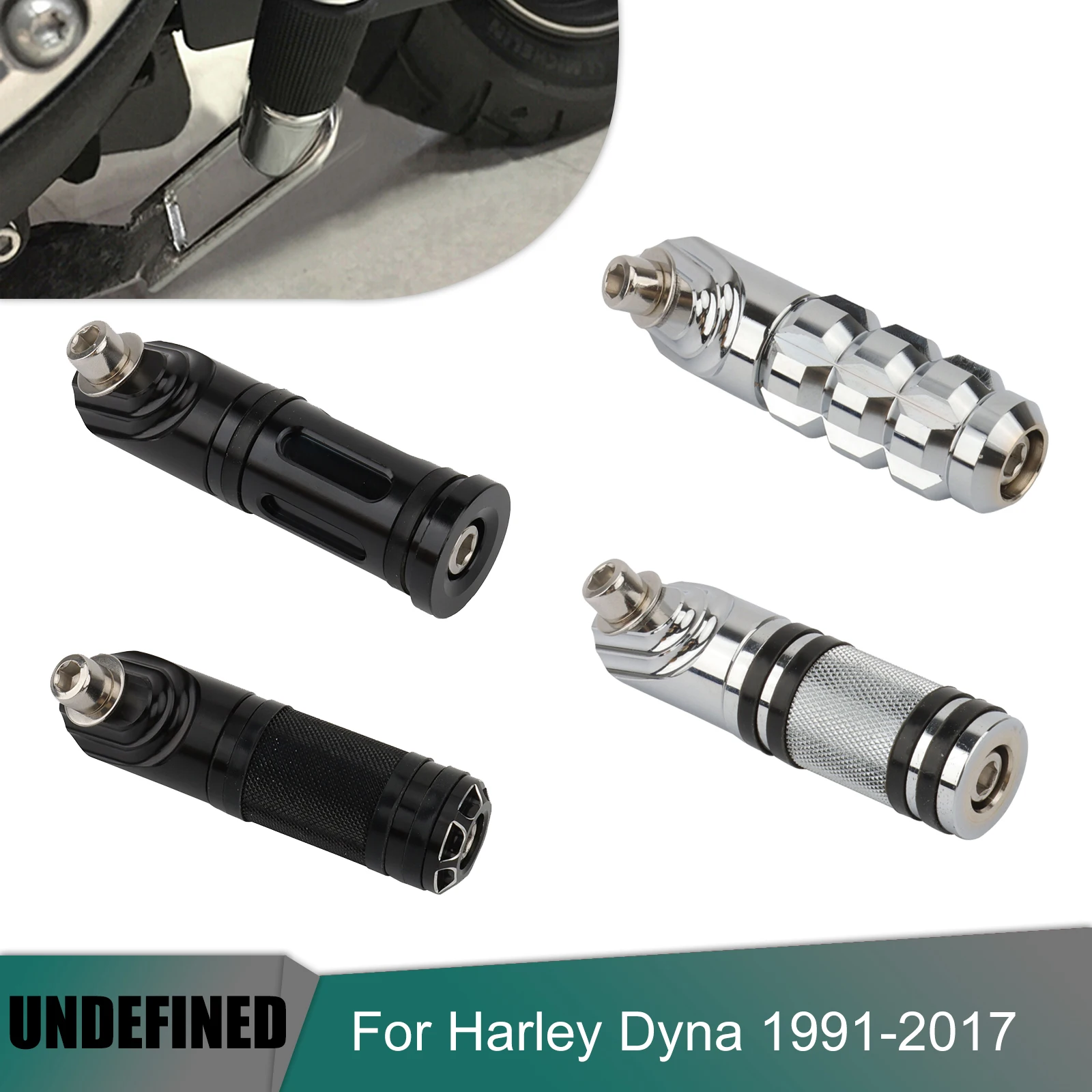 Kit Di Prolunga Per Cavalletto Moto Nero Cromato Jiffy Pedane Pedane Supporto Pedale Per Harley Dyna Street Fat Bob Wide Glide