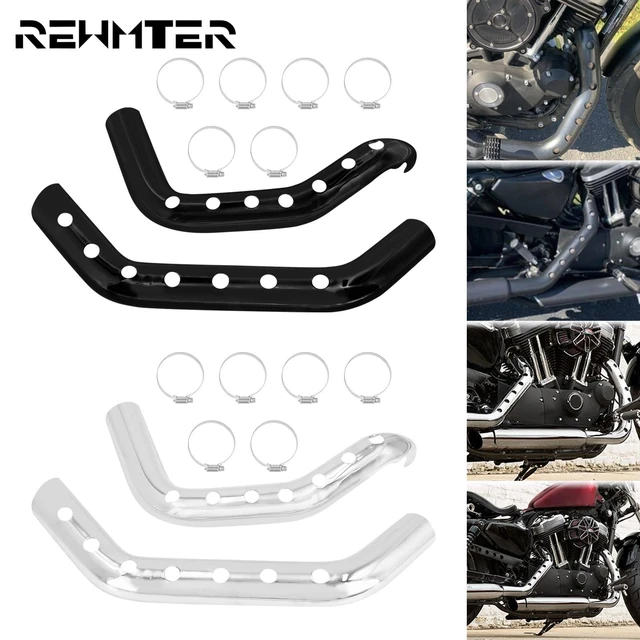 Motorcycle Black/Chrome Exhaust Pipe Heat Shield Muffler Guard Protective  Cover For Harley Sportster XL1200 883 72 48 2004-2021 - AliExpress