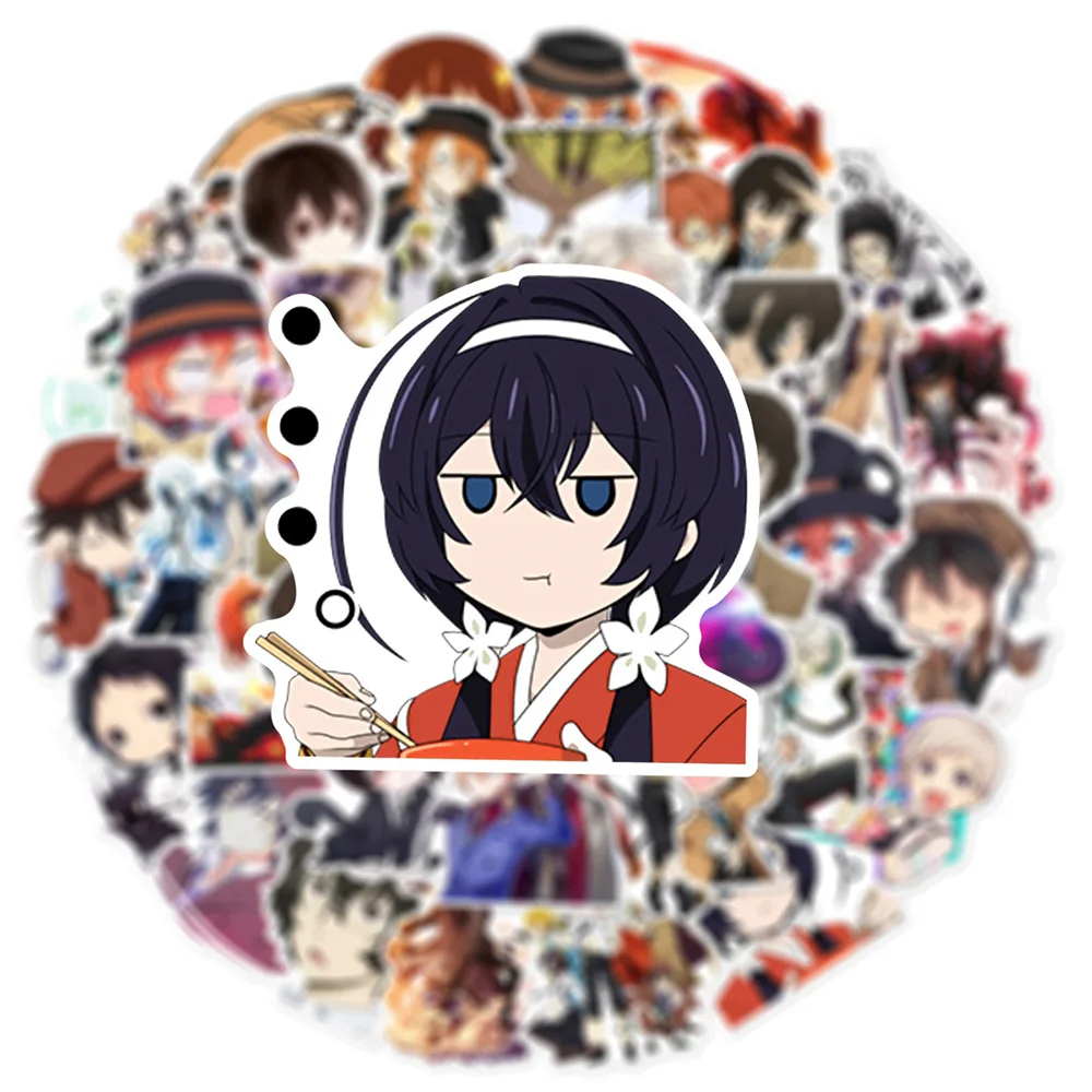 Bungo Strays Dogs Aufkleber, 100 Pcs Dazai Anime Figur Vinyl Wasserdichte Stickers Für Party, Wasserflasche Scrapbook Laptop Skateboard Computer Für Teens Studenten