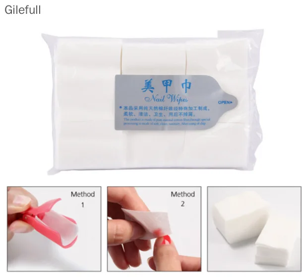 

5Set 3000PCS Nail Polish Remover Nail Wipes Bath Manicure Gel Lint-Free Wipes 100%Cotton Napkins For Nails Nail art Tool
