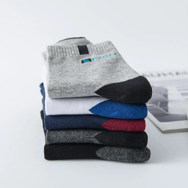 Breathable Socks Business Socks 5 Pairs Polyester Fiber Breathable Deodorant Business Men Tube Socks For Autumn And Spring Summer