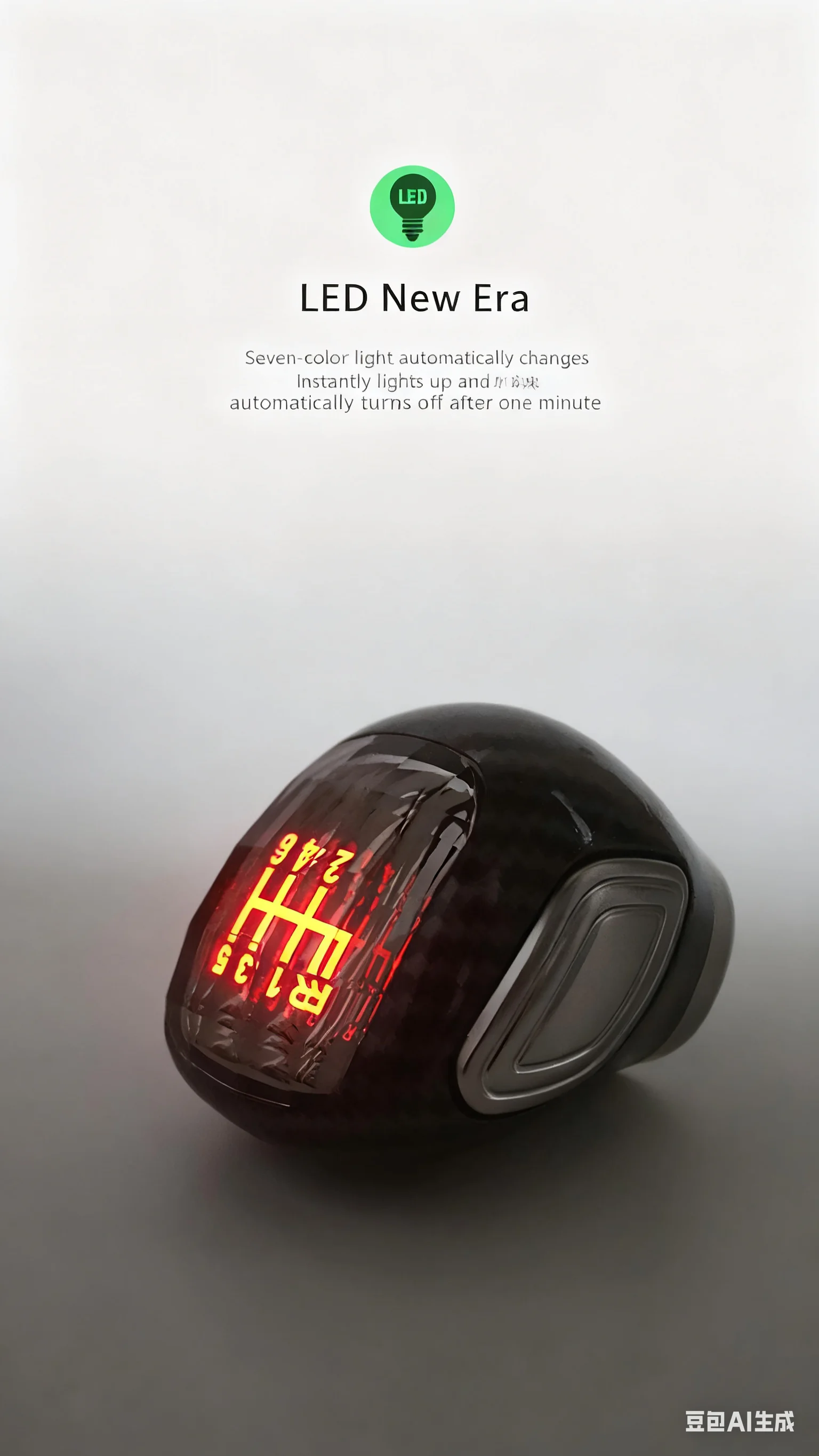 LED Crystal Shift Knob For Manual Transmission, With Reverse Gear Uplift, R135-