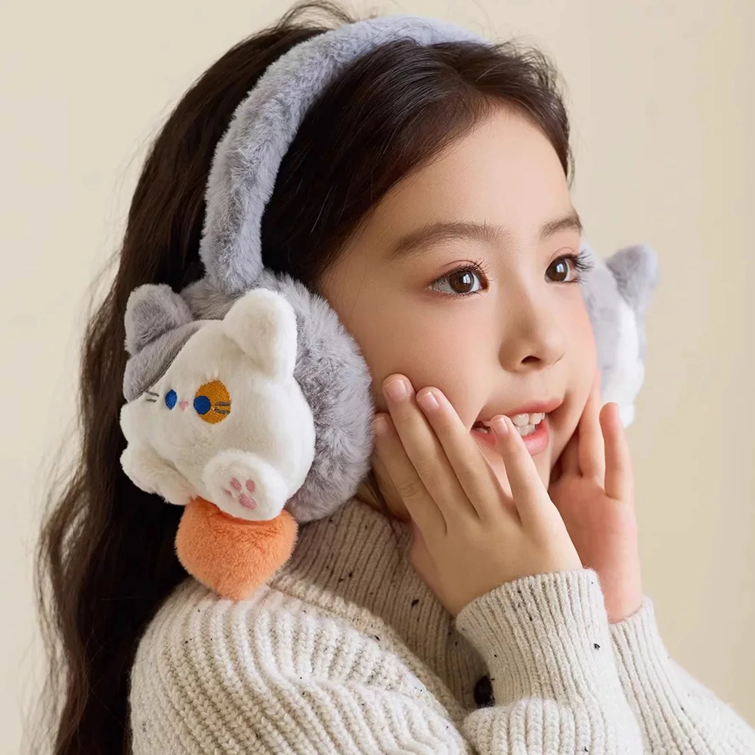New Cute Cat Plush fur Earmuffs Soft Plush Warmer Earmuff Cute Earflap Winter Outdoor Cold Protection Ear-Muffs Ear Cover Gift