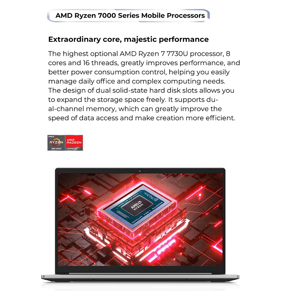 Lenovo-ThinkBook 15 노트북 Ryzen AMD5 7530U 프로세서, 16GB DDR4/512GB SSD 코어 그래픽 카드 15.6 인치 Win11 신제품