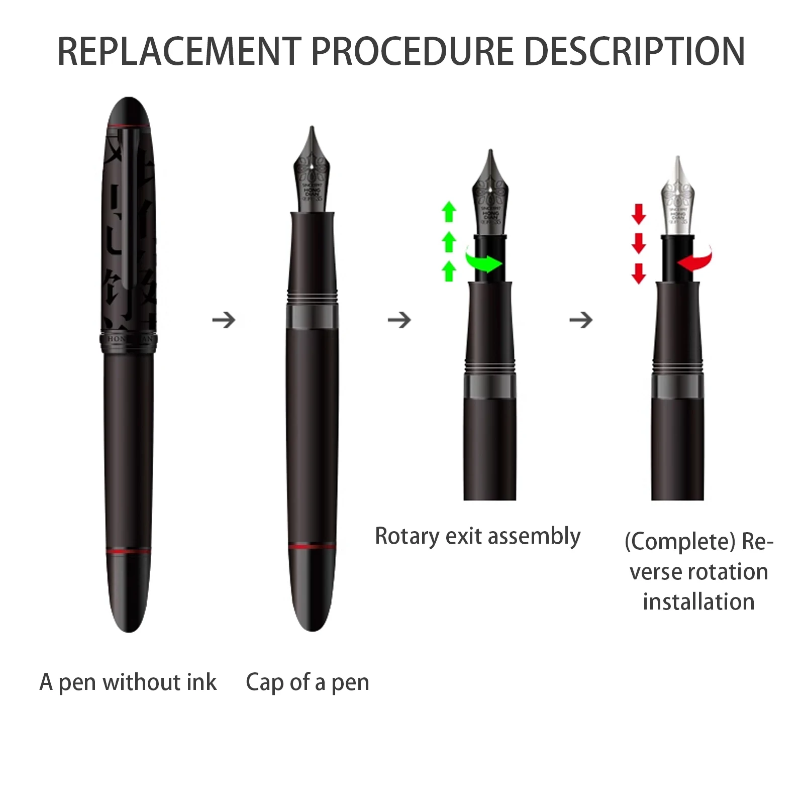 HongDian No.35 Soft Nib EF F M Assembly Converter/Piston Version OEM Fountain Pen Nib Unit for Calligraphy & Writing Stationery 4