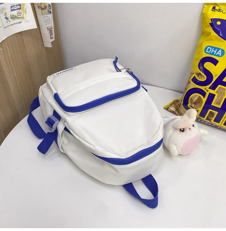 Small Simple Panelled College Backpack Casual Nylon For Teenage Girls School Bags Women 2022 New Student Cute Young Girl Bag