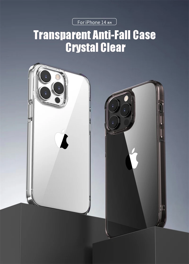 For iPhone 14 Pro Max Transparent Shockproof Armor Bumper Case For iPhone 13 12Mini Pro Max Crystal Clear Soft TPU+Hard PC Cover iphone xr phone case