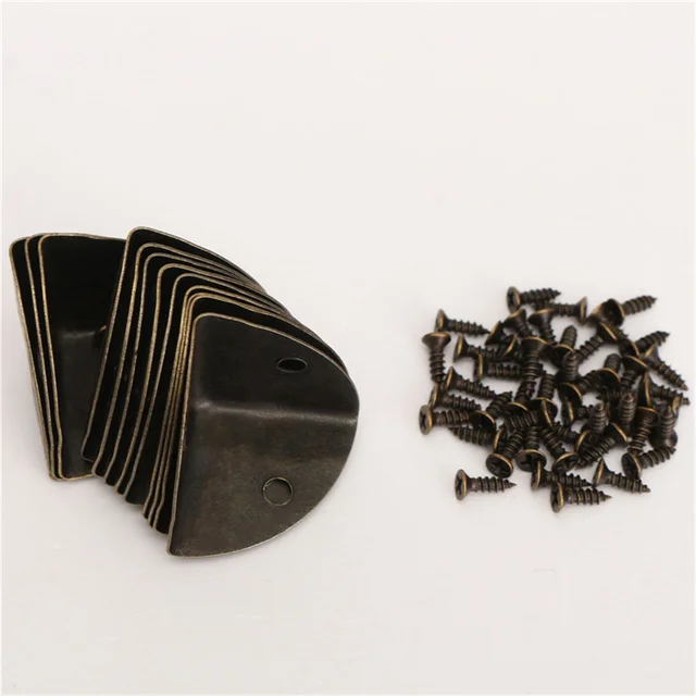 12ชิ้นตกแต่งโลหะเครื่องประดับหน้าอกกล่องของขวัญกรณีไม้ขอบป้องกันมุมวงเล็บมุมฮาร์ดแวร์ aksesori perabot 4