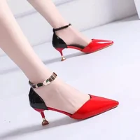 Women Heels Sweet Pointed Toe Buckles Strap Stiletto Heels Lady Cool Red Party Heel Shoes Outdoor 2025 Fashion Zapatos De Mujer 2