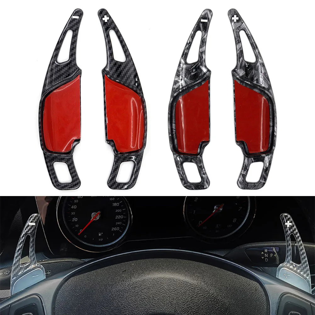 1 Pair Carbon Fiber Car Steering Wheel Shift Paddle Shifter Extension