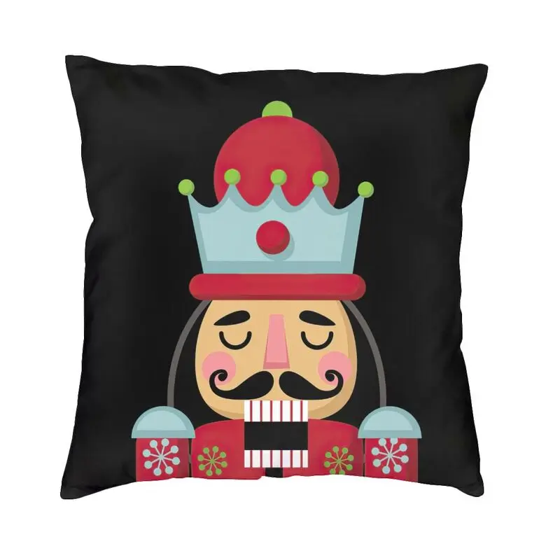 

Nutcracker Soldier Cushion Cover 40x40cm Home Decorative 3D Print Christmas Throw Pillow Case for Car Double Side
