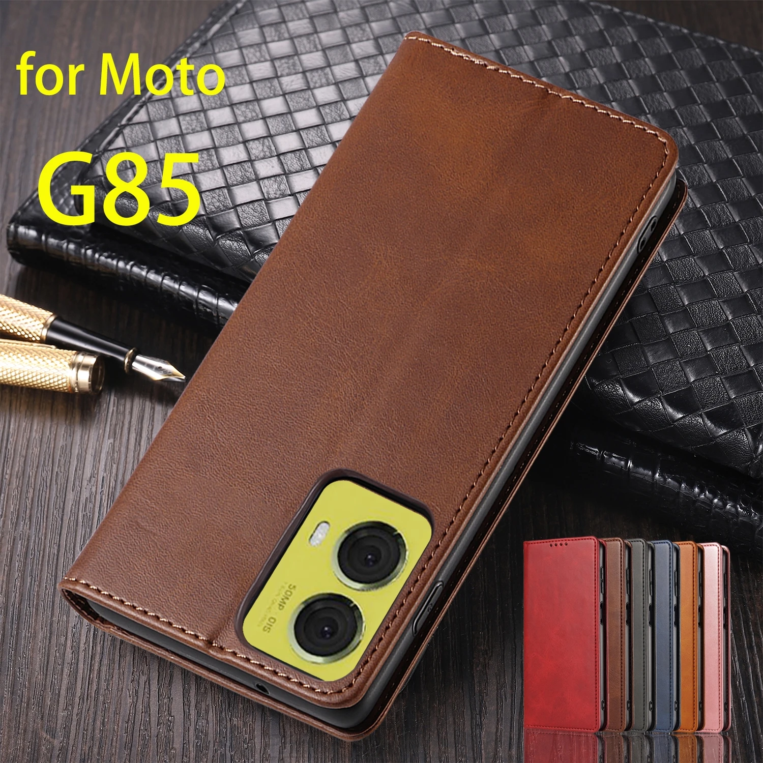 Leather Flip Wallet Case with Card Holder & Magnetic Closure – Universal Smartphone Cover