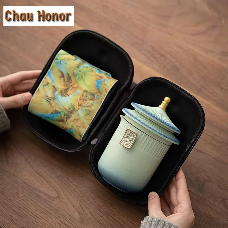 The Palace Museum Tea Set Kit Antique 1 Pot 3 Cups Household Tea Making Glass Travel Tea Set Outdoor Portable Accessories Craft