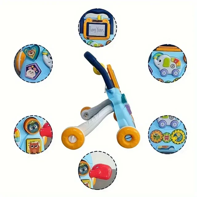 0-12 Months  Multifunction Toddler Trolley Musical Drawing Walker Exercise Hearing Learn Walk Hand Push Walker Early Educational 4