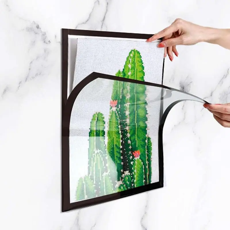 

Magnetic Art Frames 11.8 x 15.7 Inch No ResidueAdhesive Frame Reusable Diamond Art Smooth Wall Poster Frame Picture Hangers