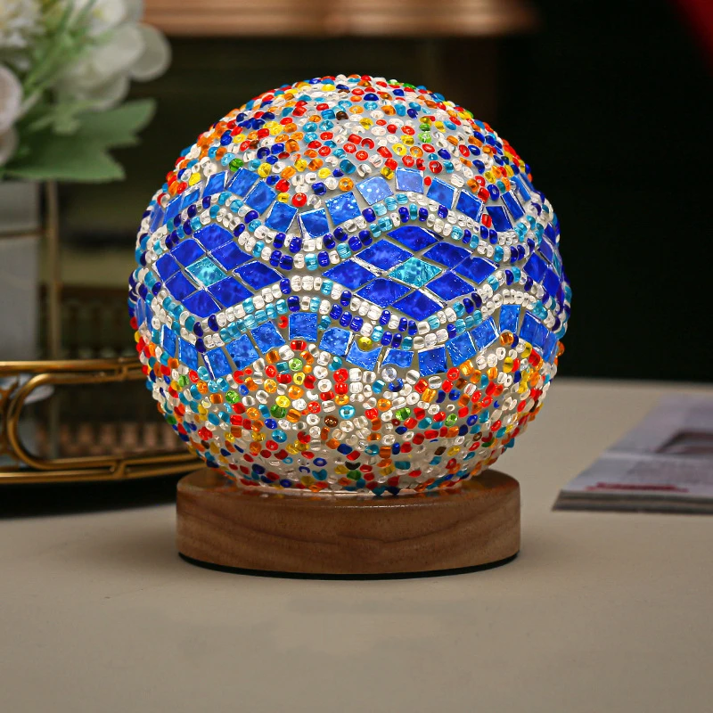 

Bohemian Style Baroque Led Night Light Creative USB Recharge Table Lamp Bedroom Bedside Study Home Decor Glass Desk Lamp Gifts