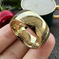 Dropshipping TUSSTEN 10MM Men Women Tungsten Wedding Band Laser Engraving Ring Domed Polished Great Workmanship Comfort Fit