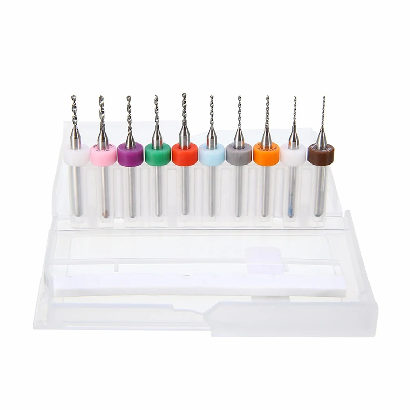 0.3mm to 1.2mm PCB mini drill Bit tungsten steel carbide for print circuit board cnc drill Bits Machine 10pcs
