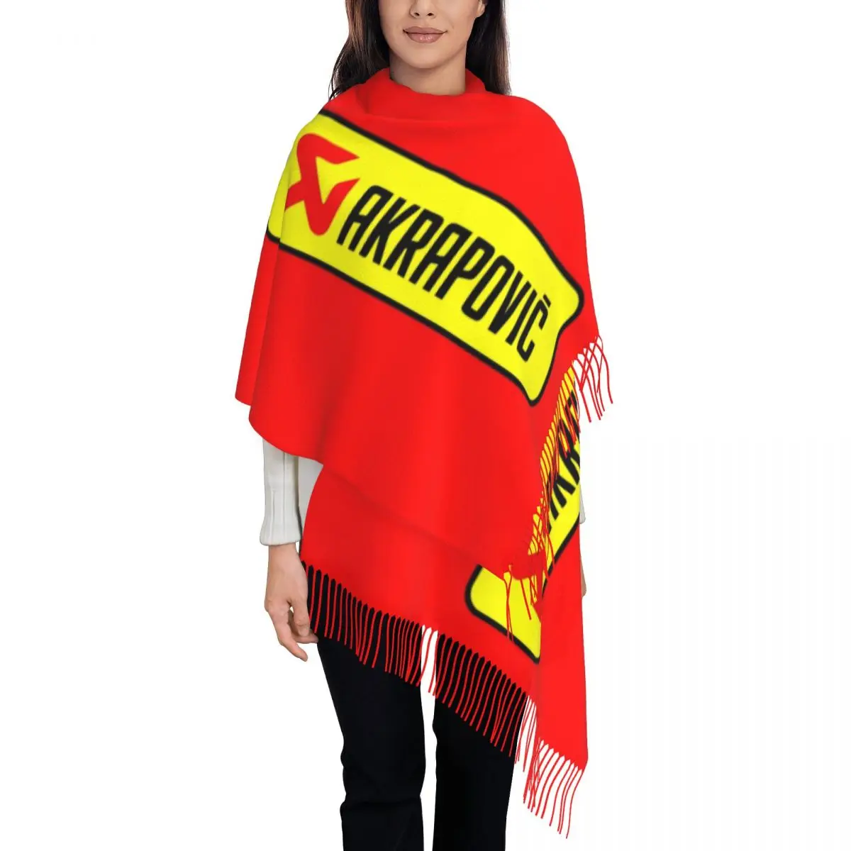 

Personalized Print Akrapovics Exhaust Scarf Women Men Winter Warm Scarves AKS Racing Systems Shawls Wraps