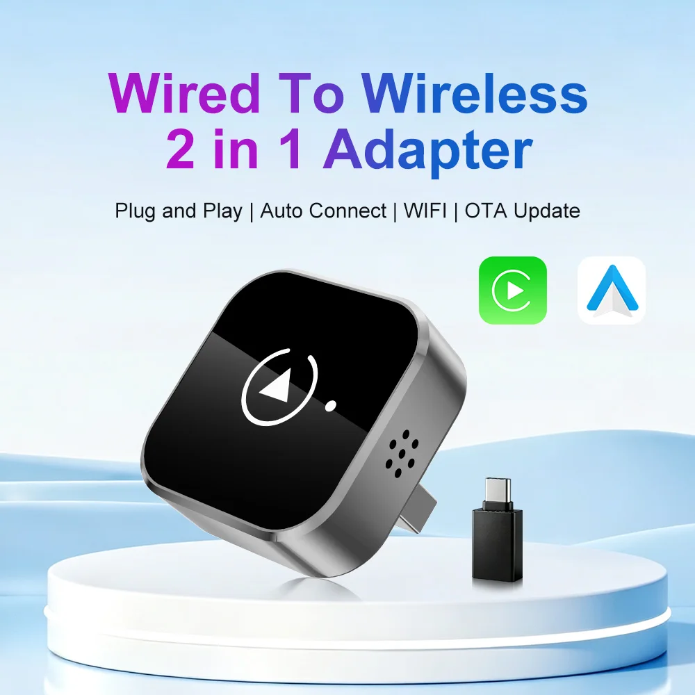 Universal 2-in-1 Wireless CarPlay & Android Auto Adapter - Plug and Play Car Accessory