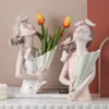 Modern Decorative Artificial Flower Vase  Butterfly Girl Sculptures Interior Home Resin Ornaments Household Decoration Vases Hot 2