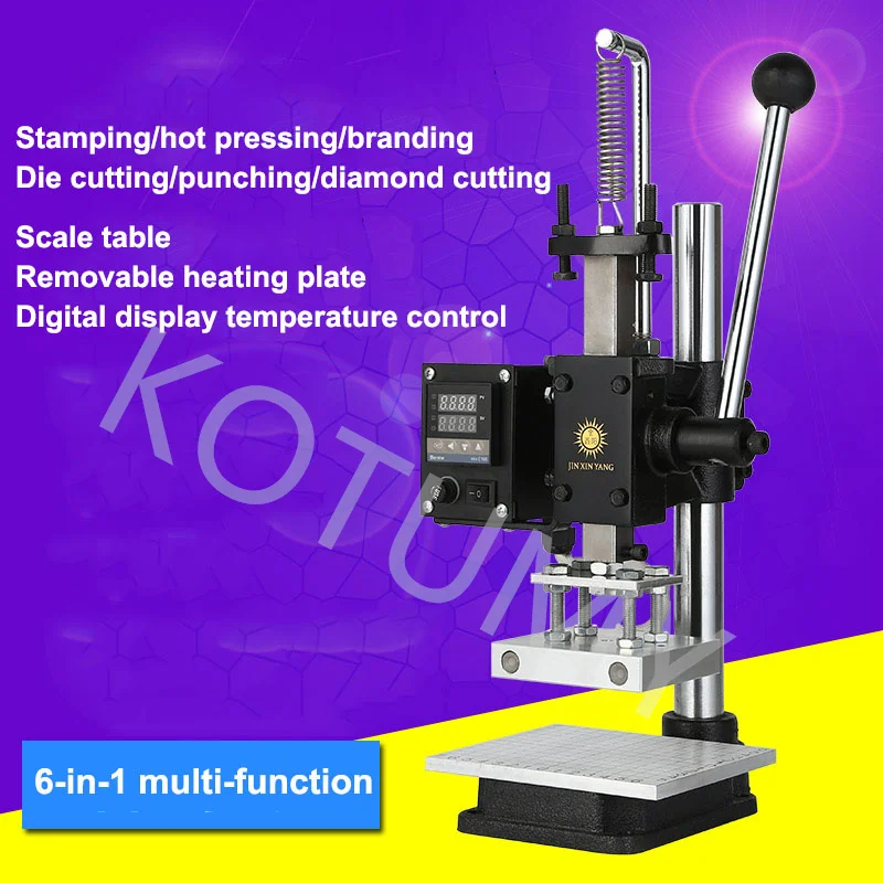 Small Manual Hot Stamping Machine 220V/110V Leather Printing Machine Hot Press Stamping Creasing Branding