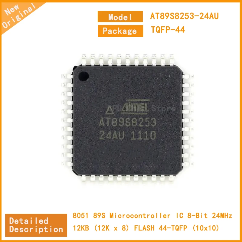 

5Pcs/Lot New Original AT89S8253-24AU AT89S8253 8051 89S Microcontroller IC 8-Bit 24MHz 12KB (12K x 8) FLASH 44-TQFP (10x10)