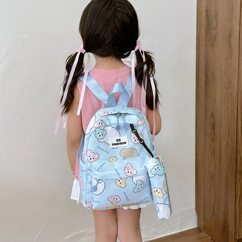 

Letter Children Bear Backpack Large Capacity Pencile Bag Pendant Students School Bag Storage Bag Book Bag Cartoon Shoulder Bag